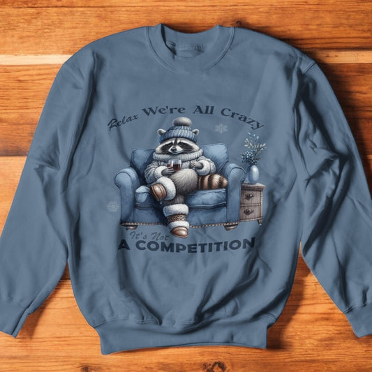 Were All Crazy Graphic Sweatshirt Graphic Sweatshirt Tea Shirt Shoppe S Indigo