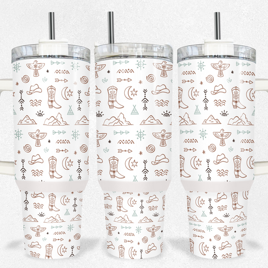 Western Vibes 40oz Tumbler Tumbler Tea-Shirt Shoppe