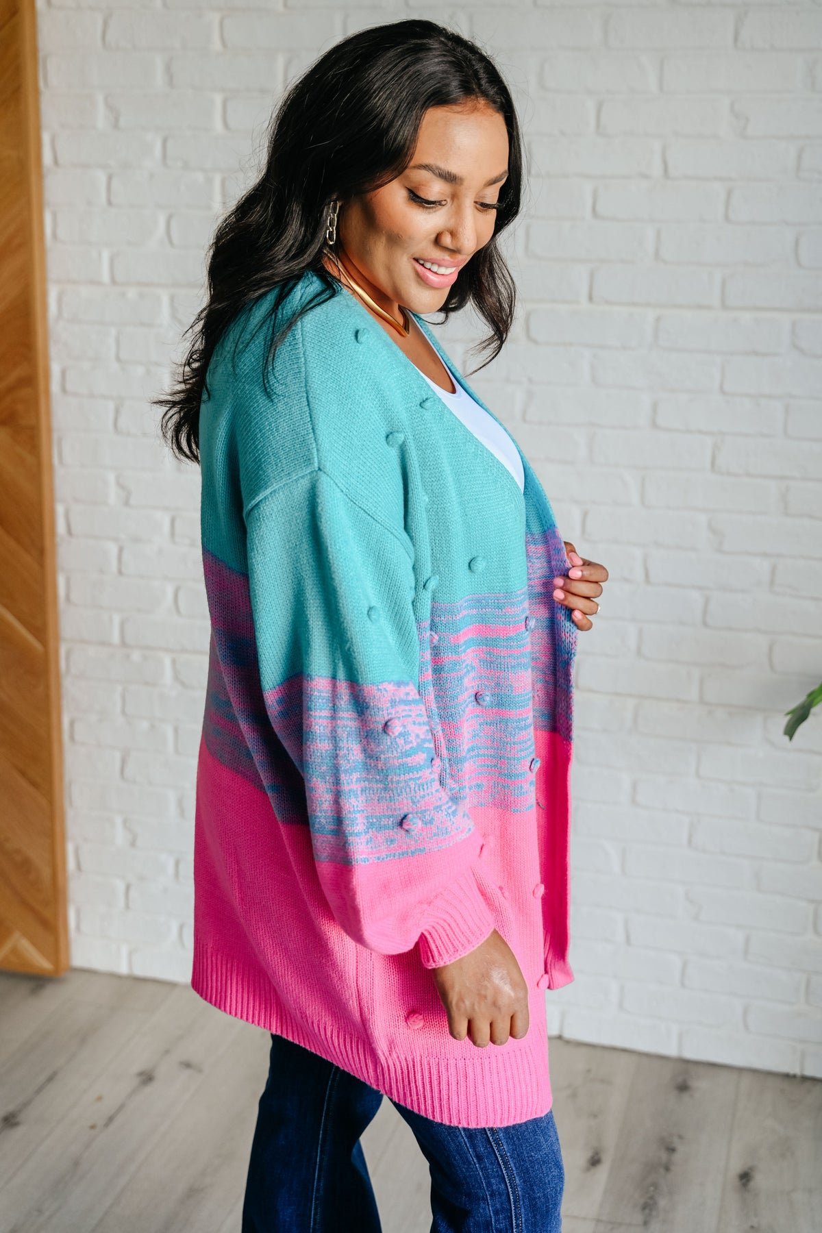 When We're Grooving Open Front Cardigan in sweater knit – alternate view 7