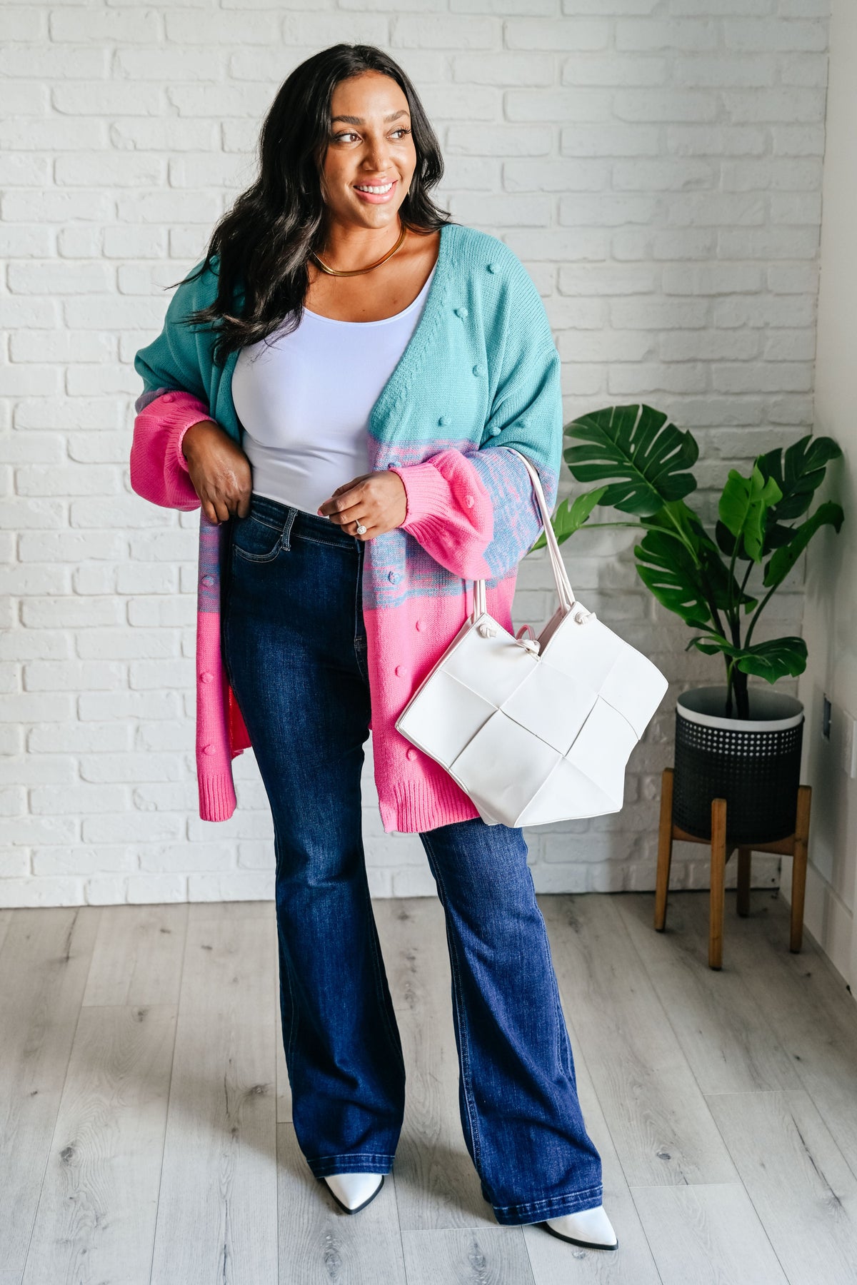 When We're Grooving Open Front Cardigan in sweater knit – alternate view 5