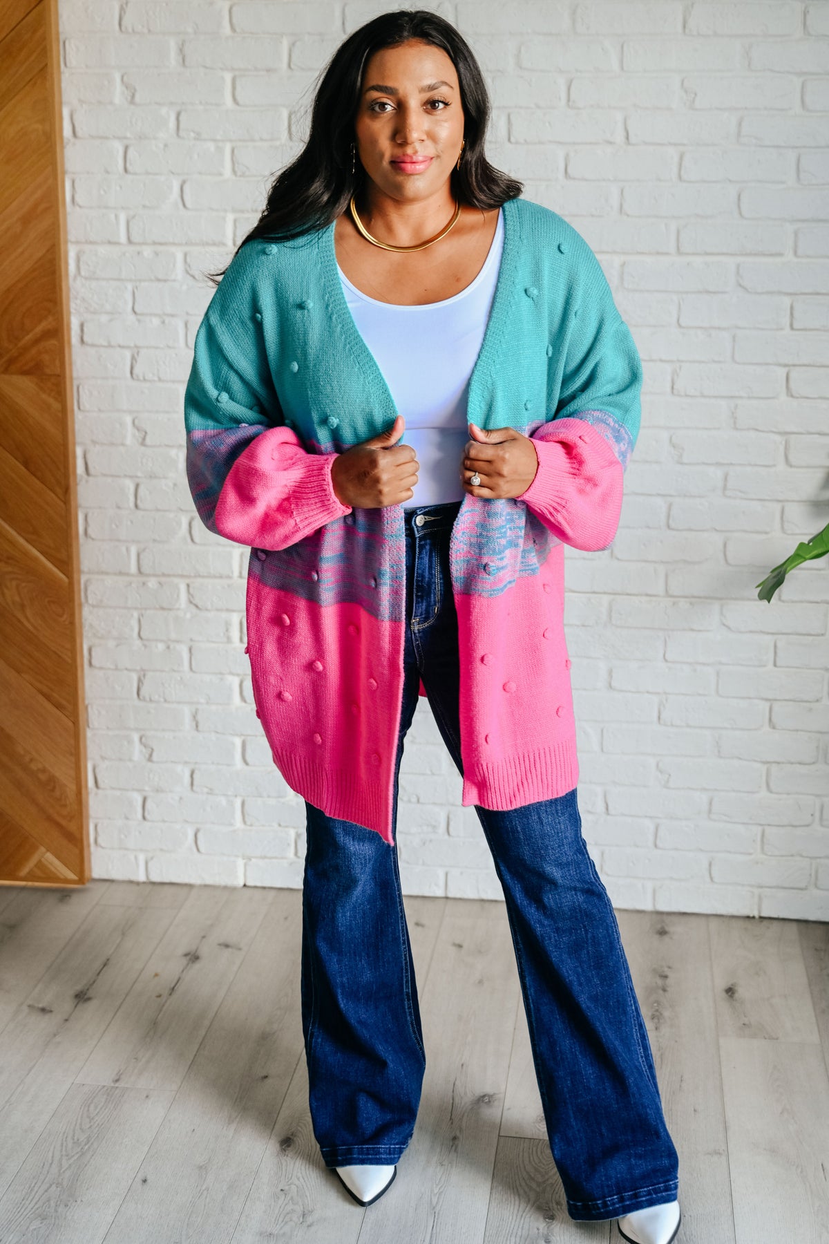 When We're Grooving Open Front Cardigan in sweater knit – alternate view 2