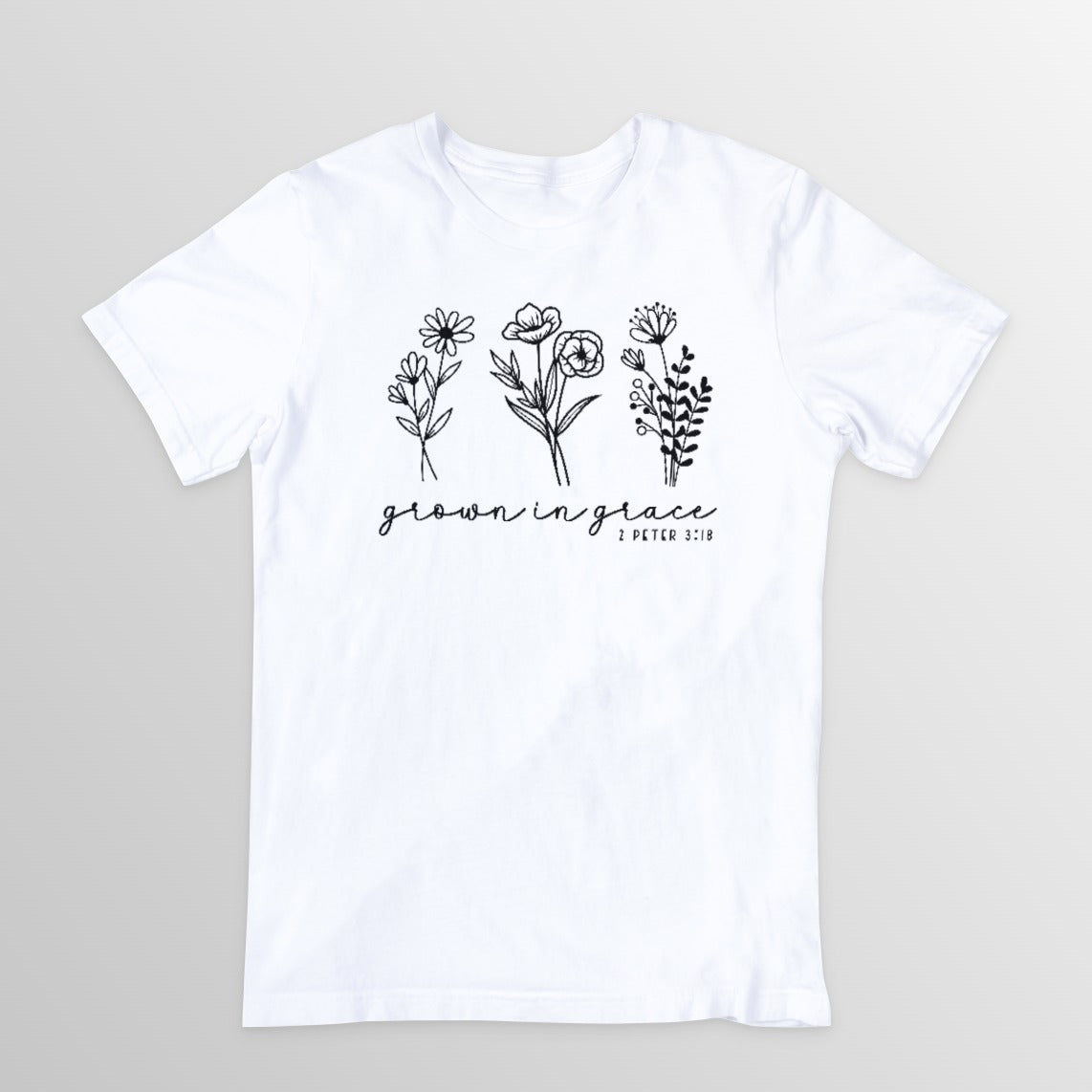 Grown In Grace Graphic Tee T-shirt Tea Shirt Shoppe S White