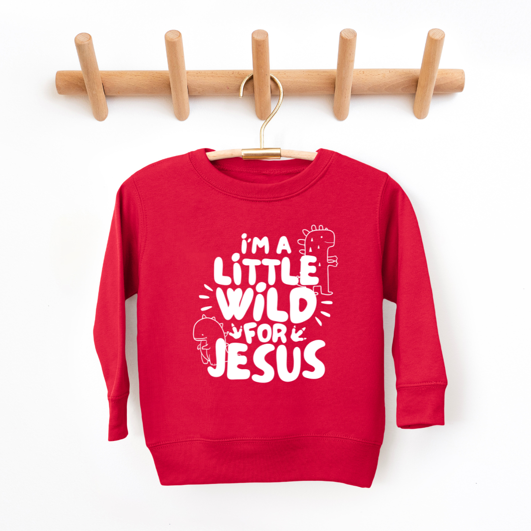 Wild For Jesus Youth & Toddler Sweatshirt Youth Graphic Sweatshirt Tea Shirt Shoppe 2T Red