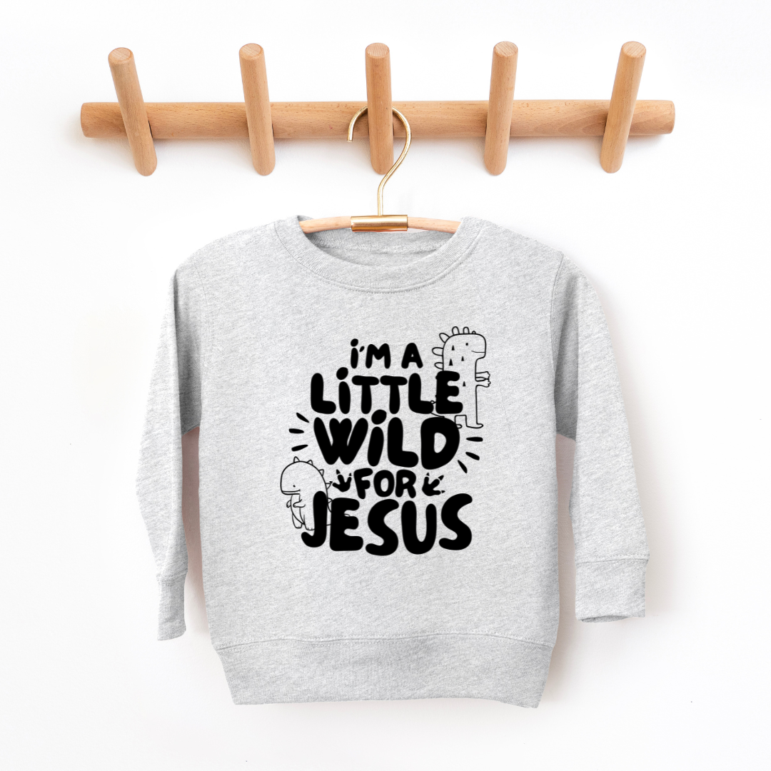 Wild For Jesus Youth & Toddler Sweatshirt Youth Graphic Sweatshirt Tea Shirt Shoppe 2T Heather