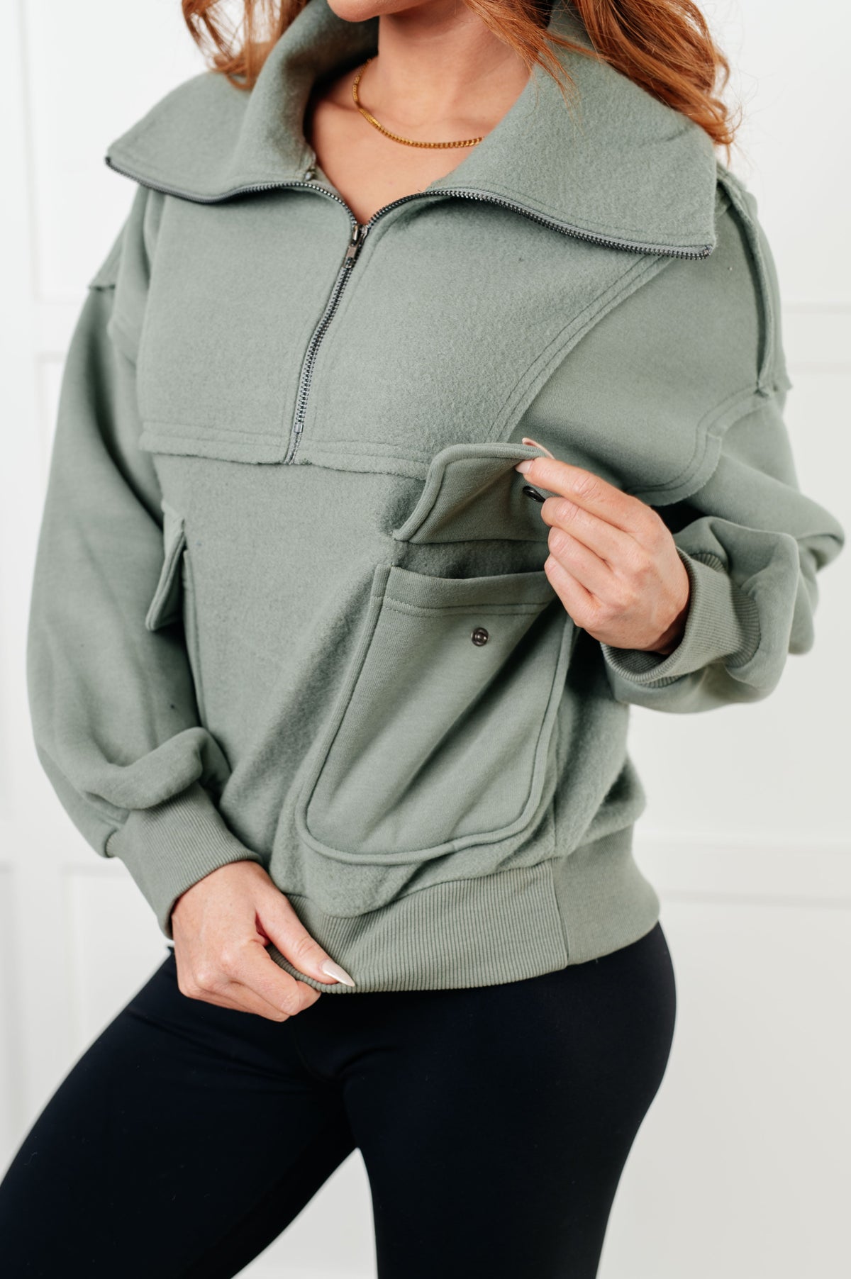 Winter is Coming Fleece Collared Pullover in fleece knit – alternate view 8