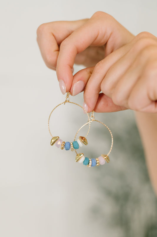 Wouldn't Put It Pastel Her hoop earrings with beaded pastel detail