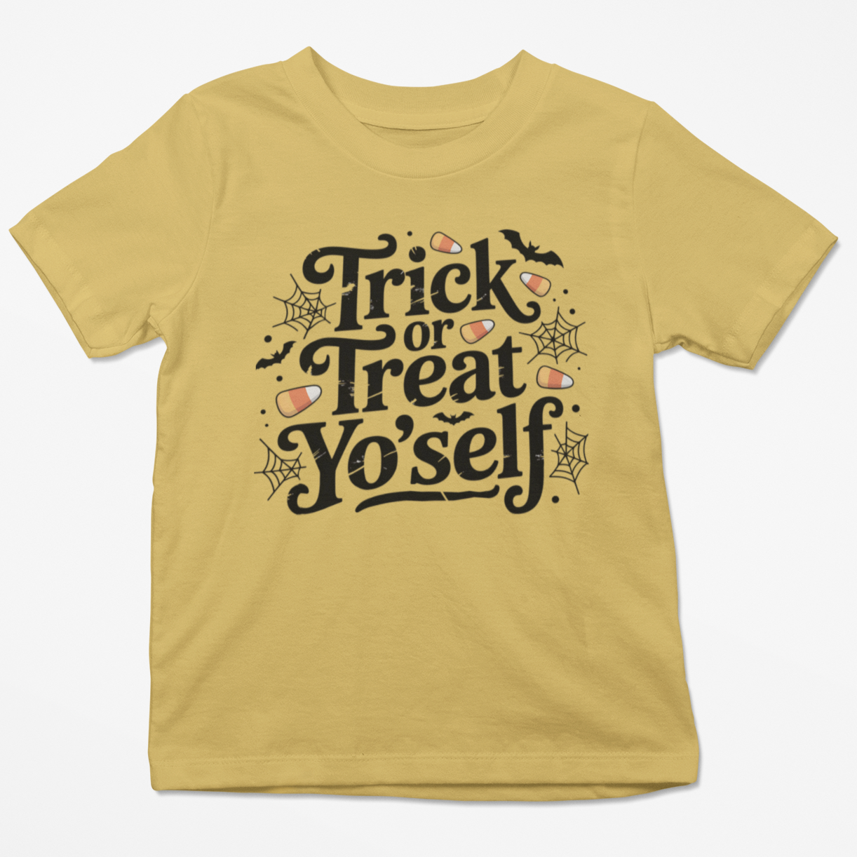Trick or Treat Yo'Self Youth & Toddler Graphic Tee Youth Graphic Tee Tea Shirt Shoppe 2T Mustard