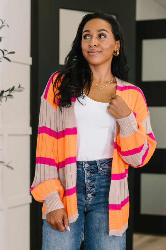 Your Opinion Matters Striped Cardigan in knit