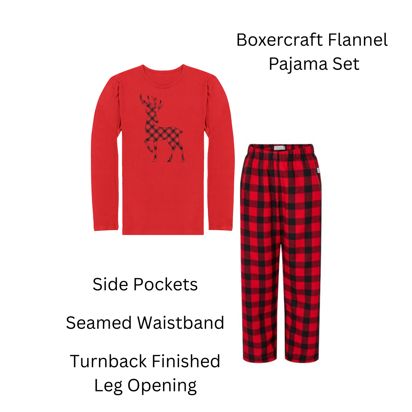Plaid & Pine Family Pajamas - Youth Girls Set
