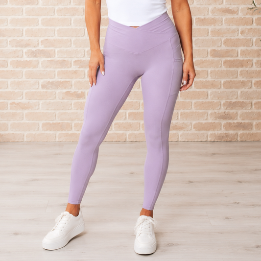 Wisteria Max Sculpt Diagonal Ribbed Leggings, ribbed leggings