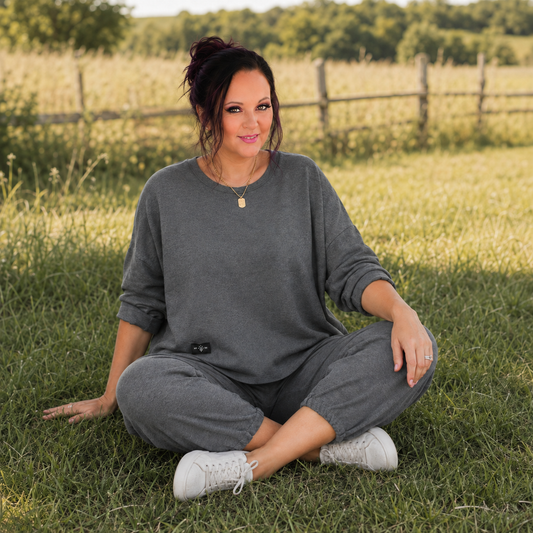Plus Size Casual Loose Fit Top and Pants Two-Piece Set