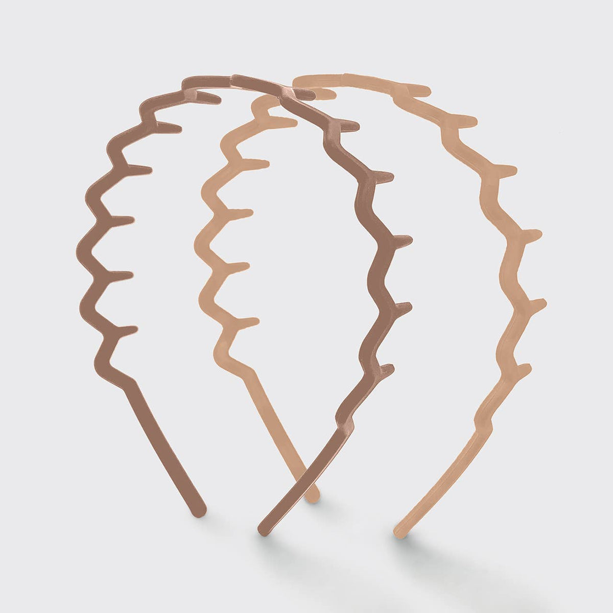Recycled Plastic Zig Zag Headband 2pc - Neutral – alternate view 3