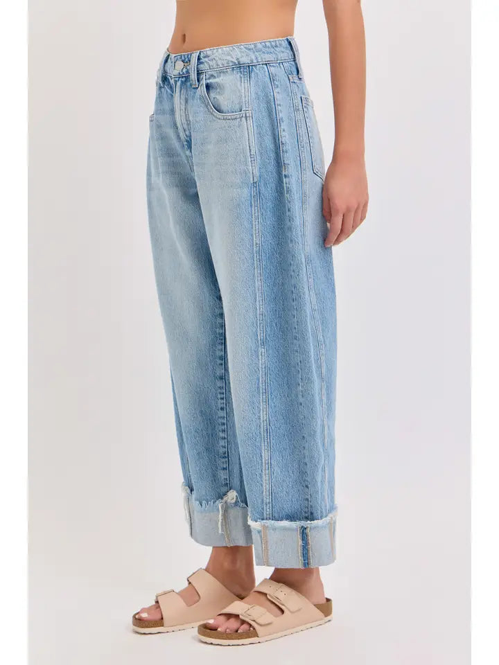 Mid Waisted Barrel Leg with Cuff