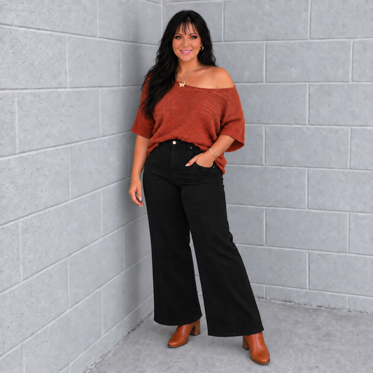 Slouchy Gal Off Shoulder Textured Top