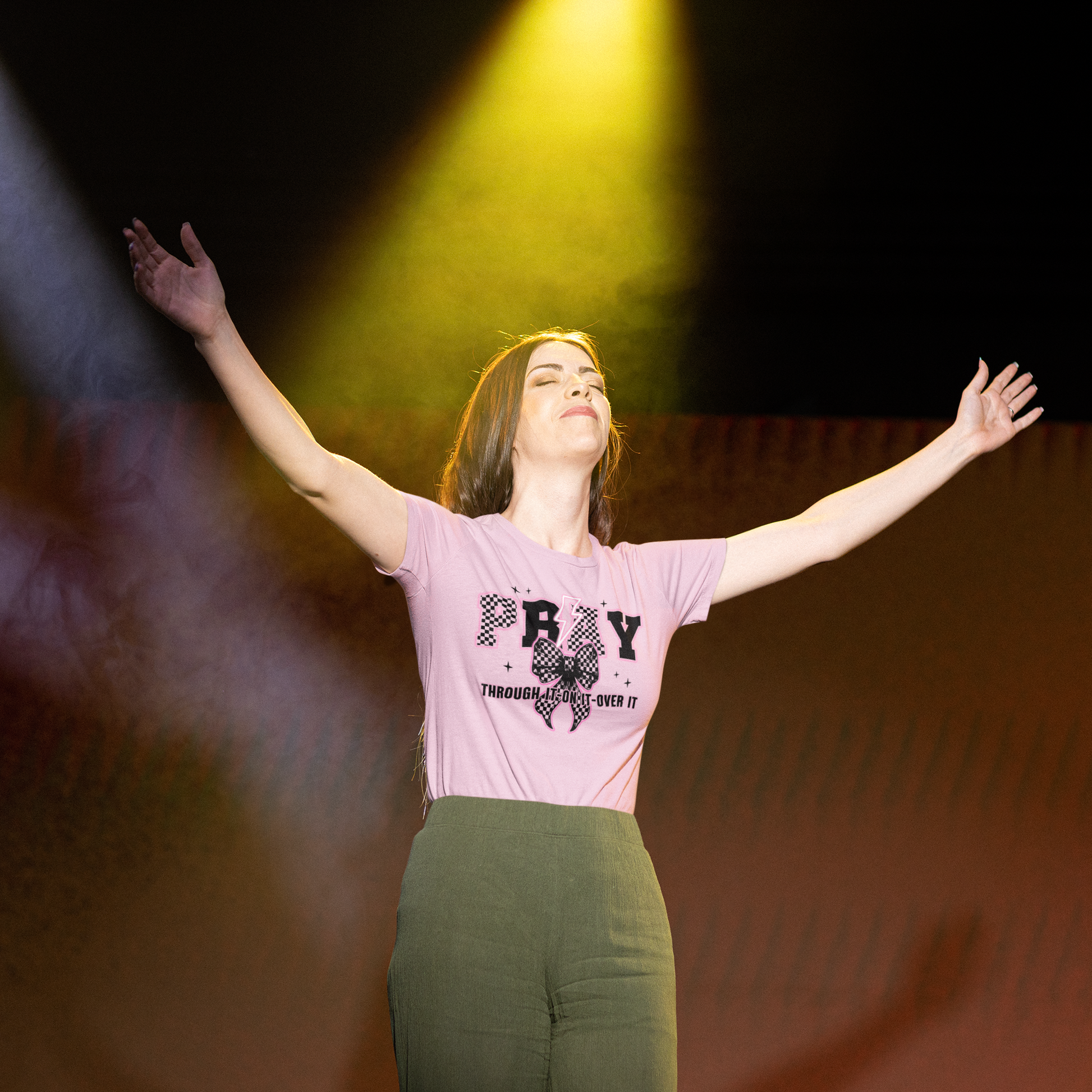 PRAY Through It Bow Hot Peel Custom Full Color Ready For Press DTF Print Transfer, Direct To Film Tea-Shirt Shoppe