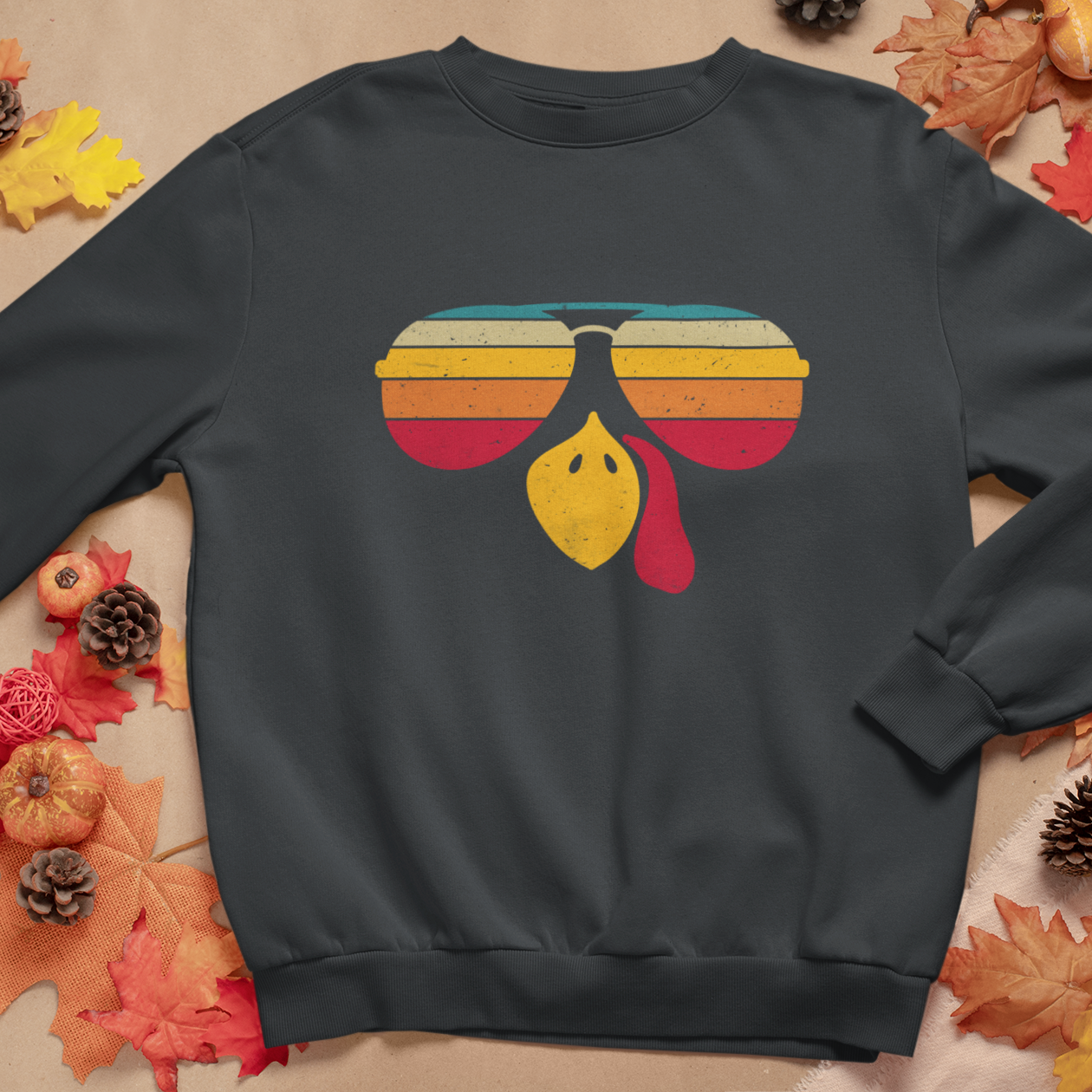 Retro Turkey ShadesGraphic Sweatshirt