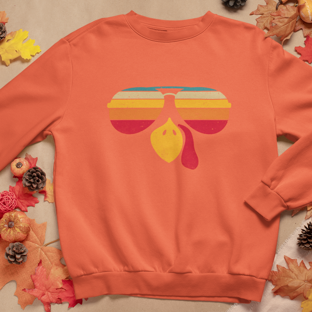 Retro Turkey ShadesGraphic Sweatshirt