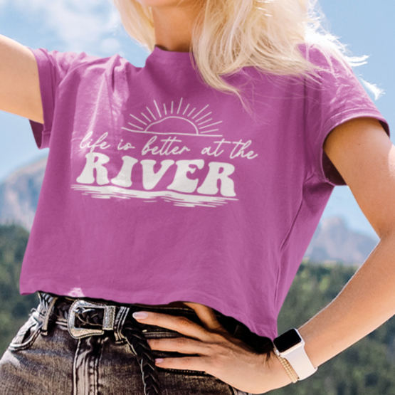 Life Is Better At The River Cropped Graphic Tee T-shirt Tea Shirt Shoppe