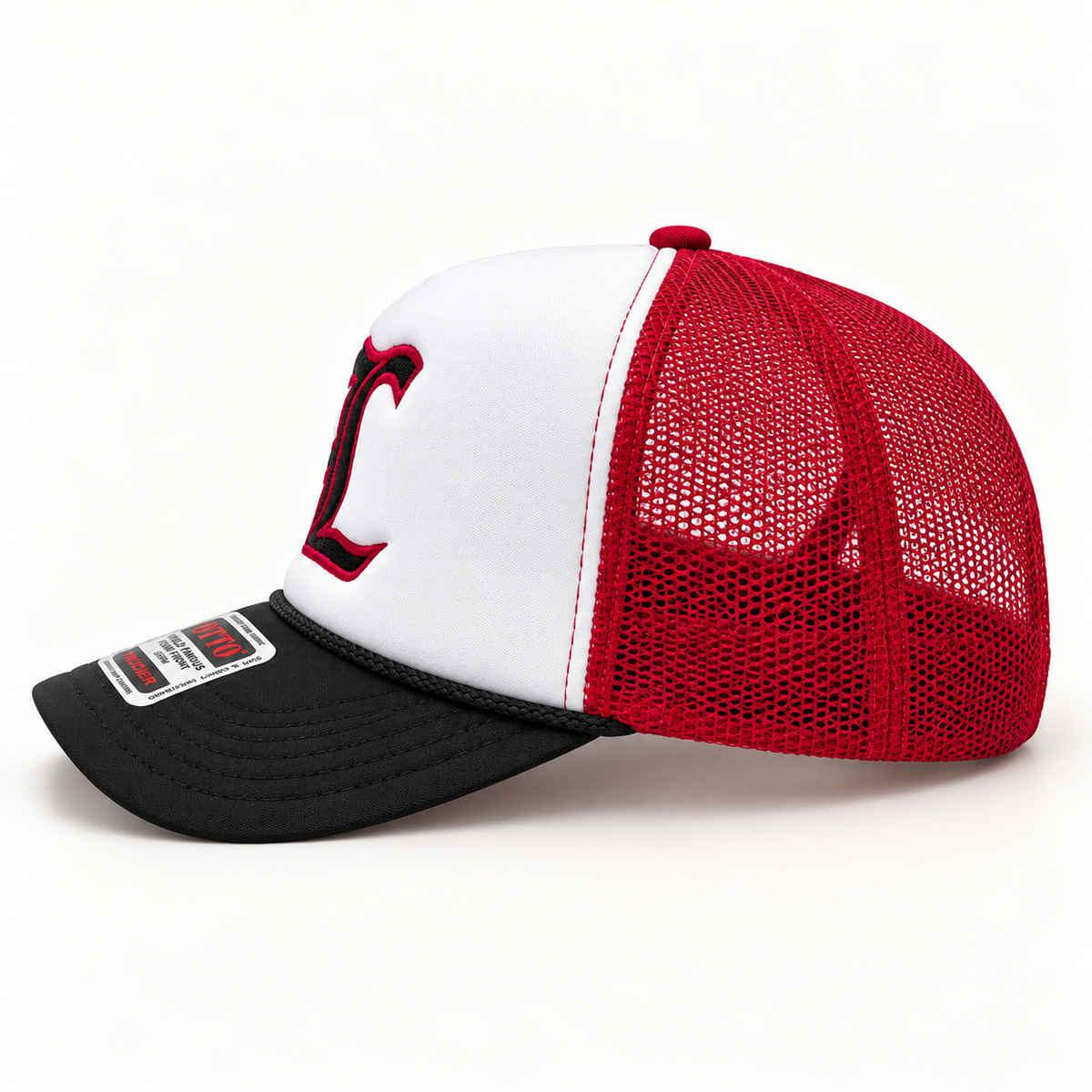 Embroidered Lamar Trucker Hat in black – alternate view 3