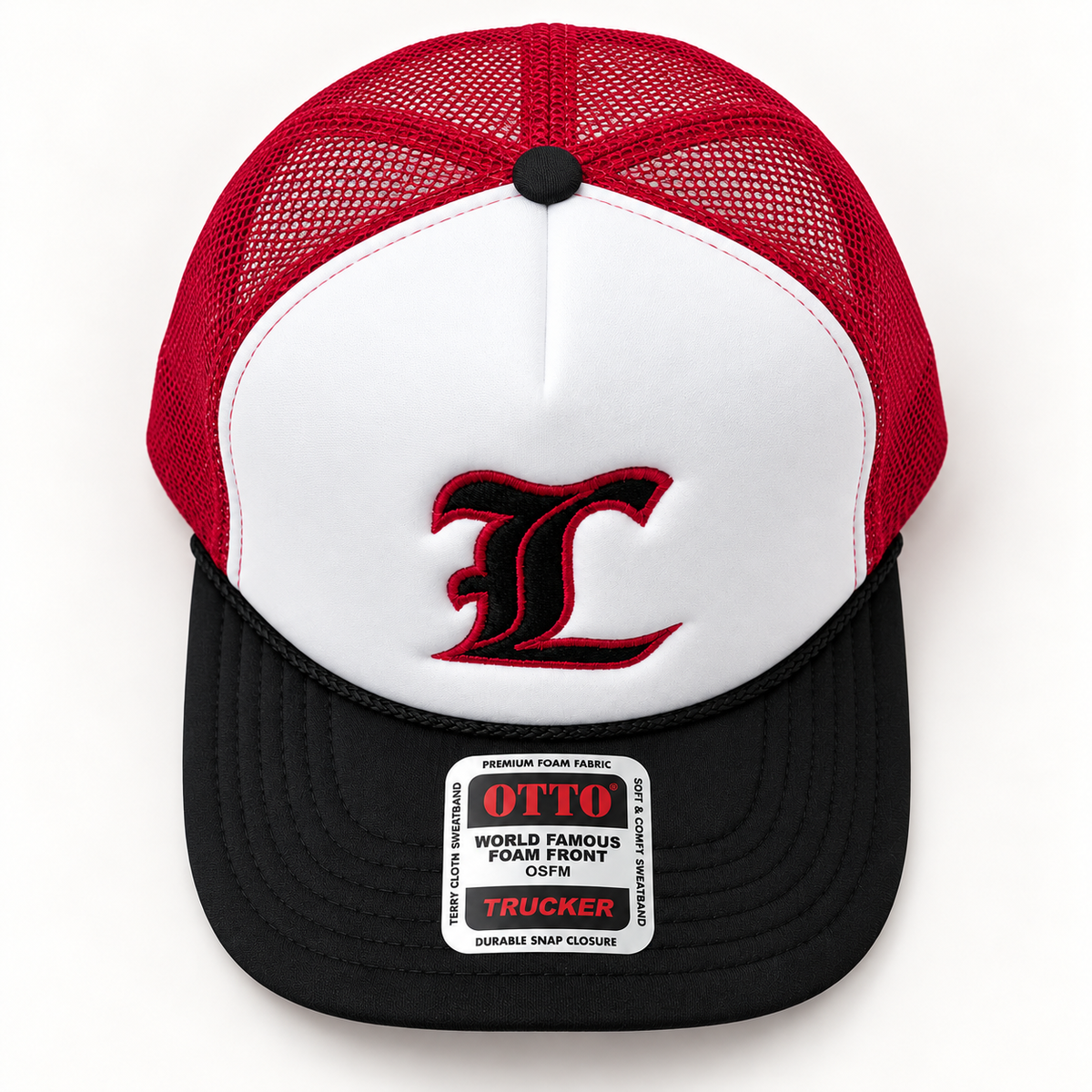 Embroidered Lamar Trucker Hat in black – alternate view 2