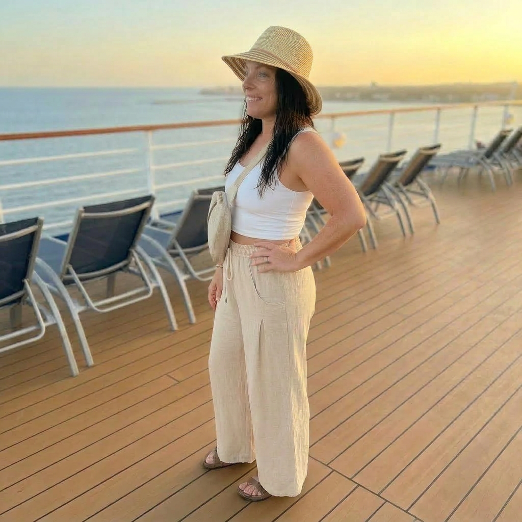 Women’s Drawstring Wide Leg Pants Casual Vacation