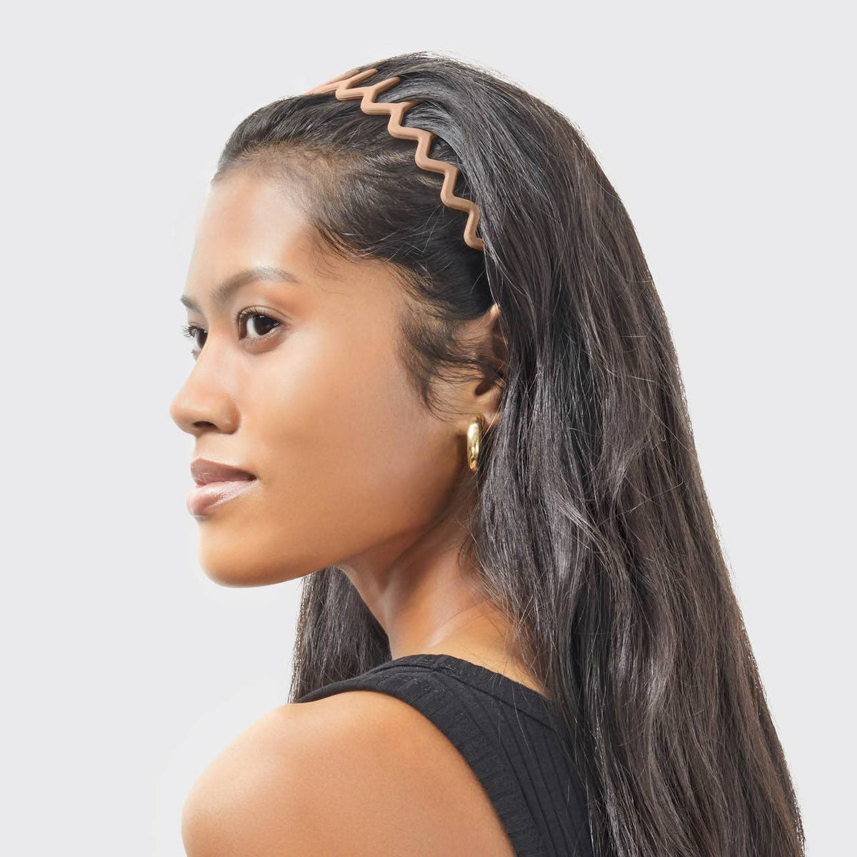 Recycled Plastic Zig Zag Headband 2pc - Neutral – alternate view 5