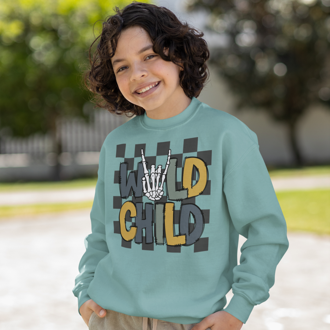 Wild Child Youth & Toddler Sweatshirt Youth Graphic Sweatshirt Tea Shirt Shoppe 2T Saltwater