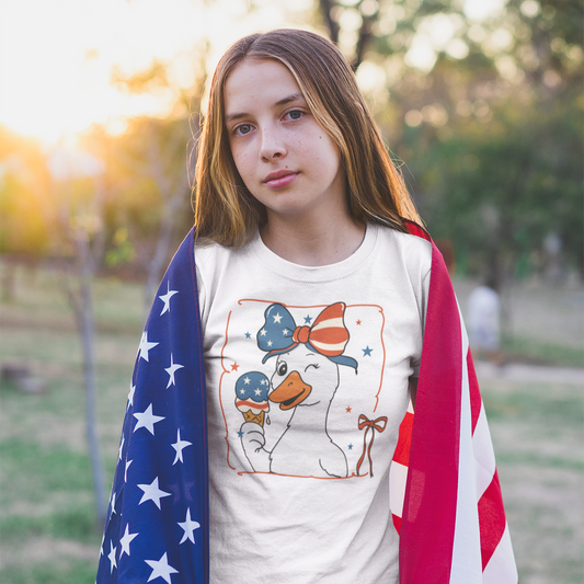 4th Of July Goose Toddler/Youth Graphic Tee Youth Graphic Tee Tea Shirt Shoppe
