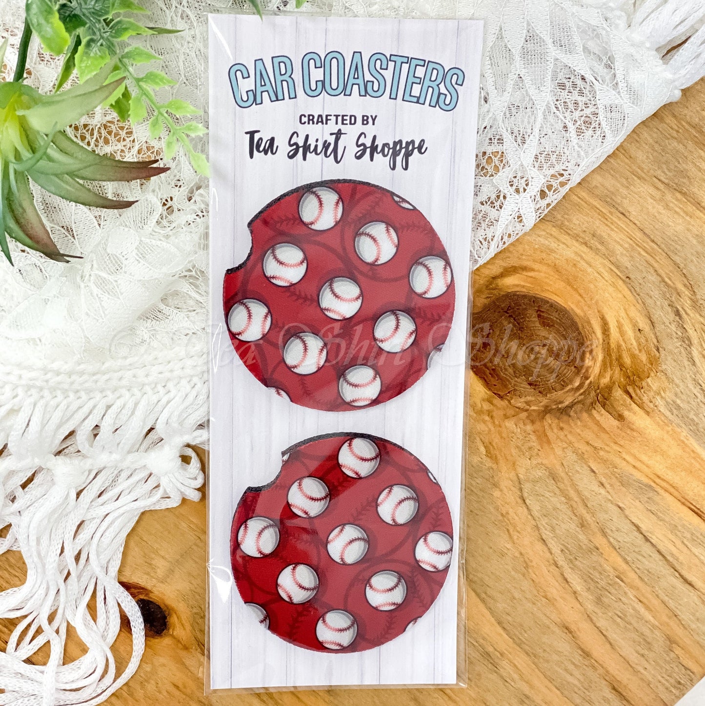 Baseball Car Coasters Tea-Shirt Shoppe