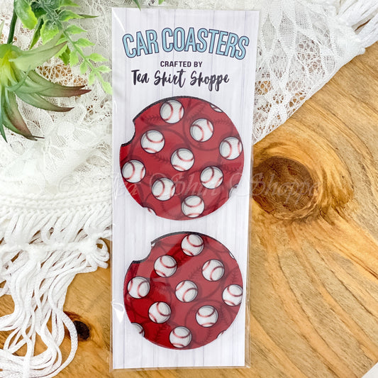 Baseball Car Coasters Tea-Shirt Shoppe