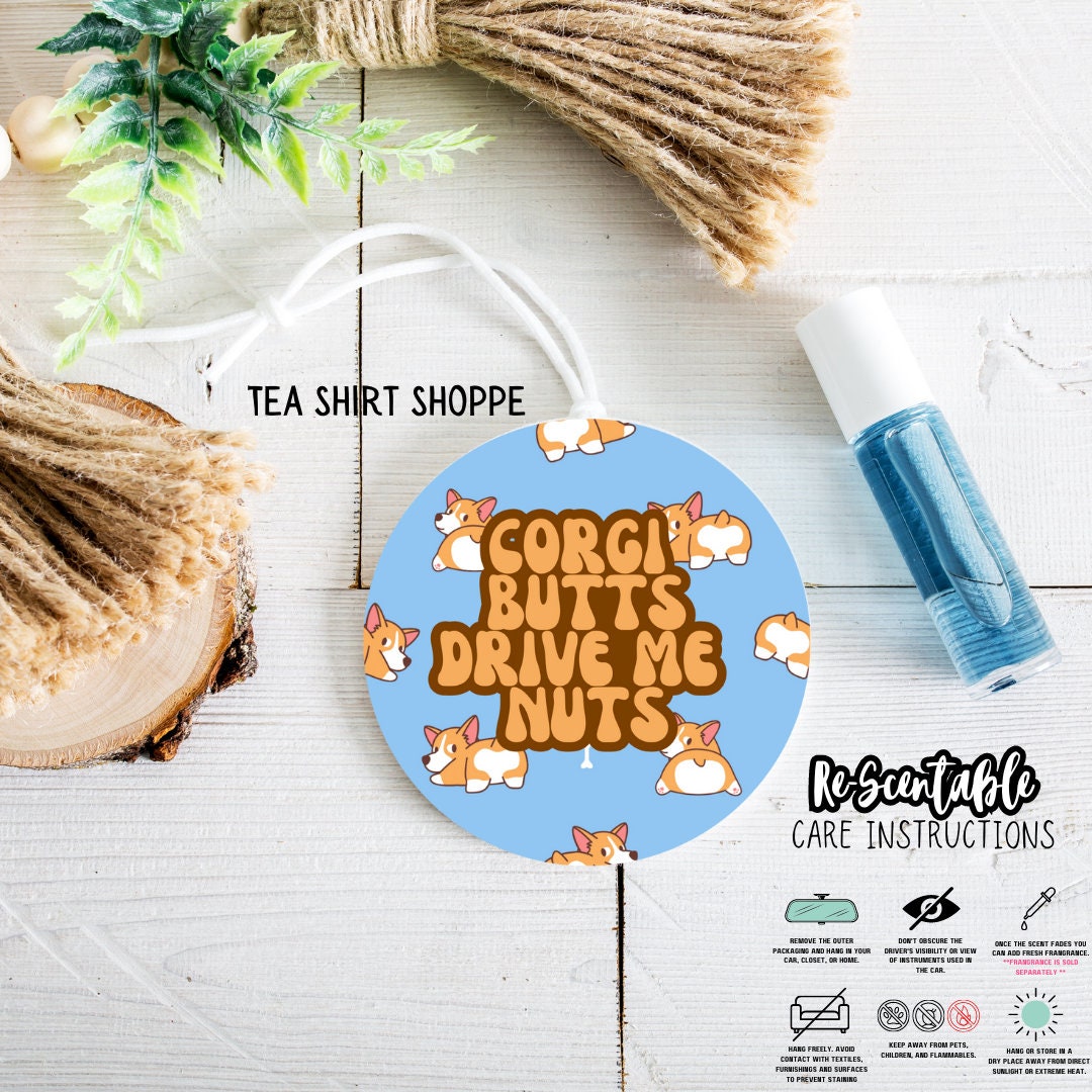 Corgi Butts Re-Scentable Car Freshener