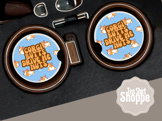 Corgi Butts Car Coasters