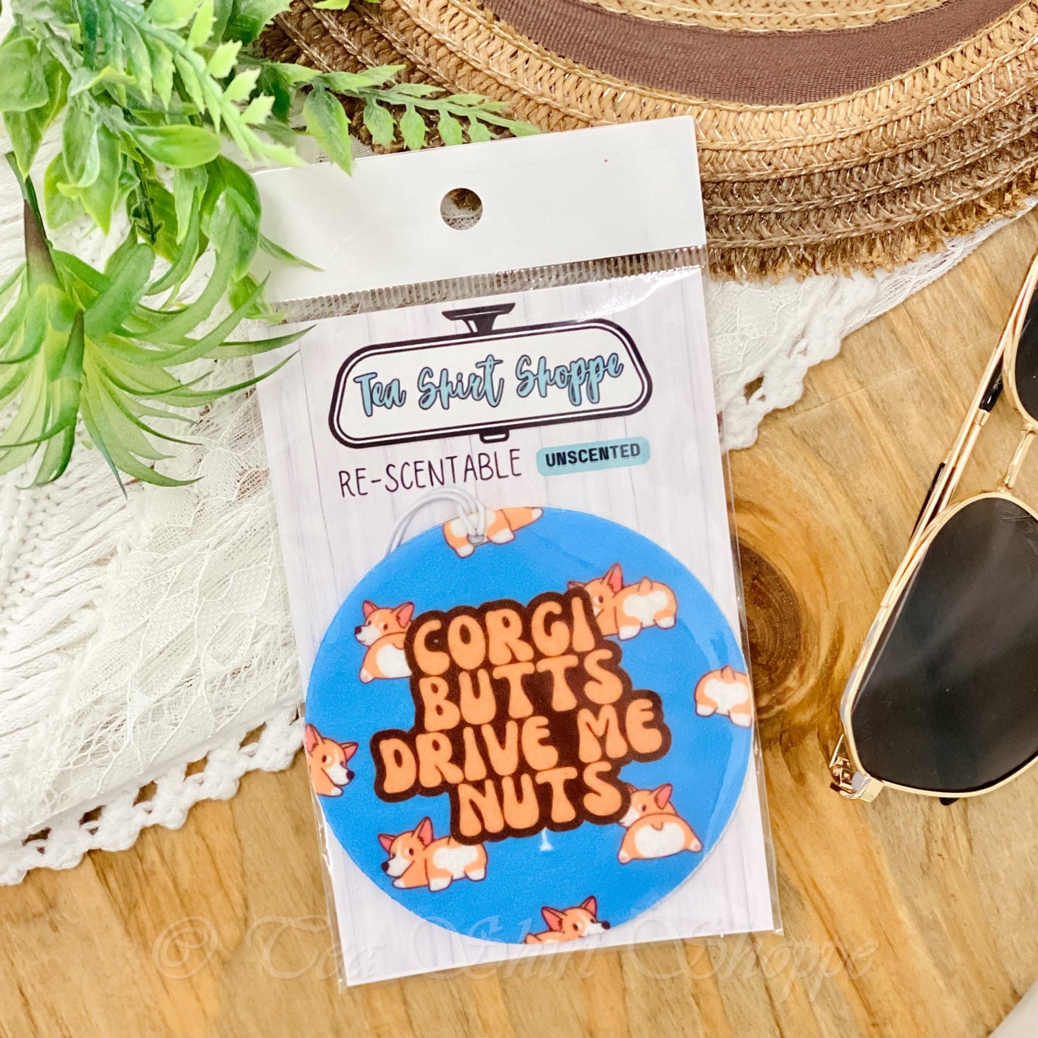 Corgi Butts Re-Scentable Car Freshener