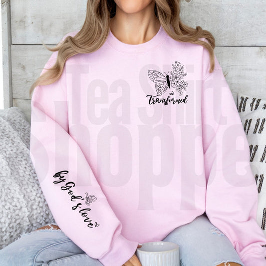 Transformed By God's Love Hot Peel Custom Full Color Ready For Press DTF Print Transfer, Direct To Film Tea-Shirt Shoppe