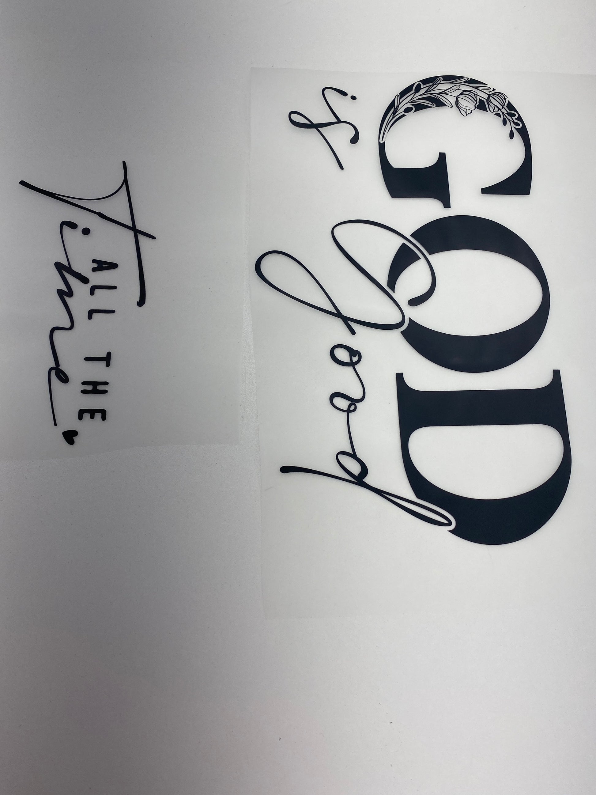 God Is Good All The Time Hot Peel Custom Full Color Ready For Press DTF Print Transfer, Direct To Film Tea-Shirt Shoppe