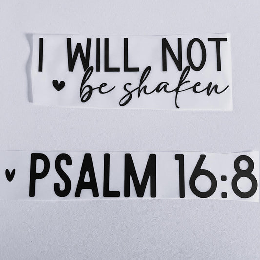 I Will Not Be Shaken Hot Peel Custom Full Color Ready For Press DTF Print Transfer, Direct To Film Tea-Shirt Shoppe