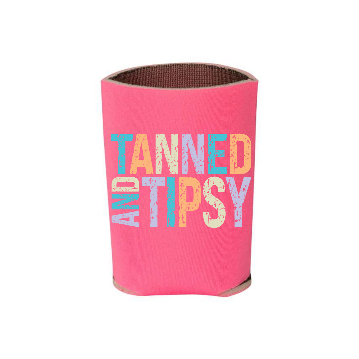 Tanned And Tipsy Can Cooler Can Cooler Tea Shirt Shoppe