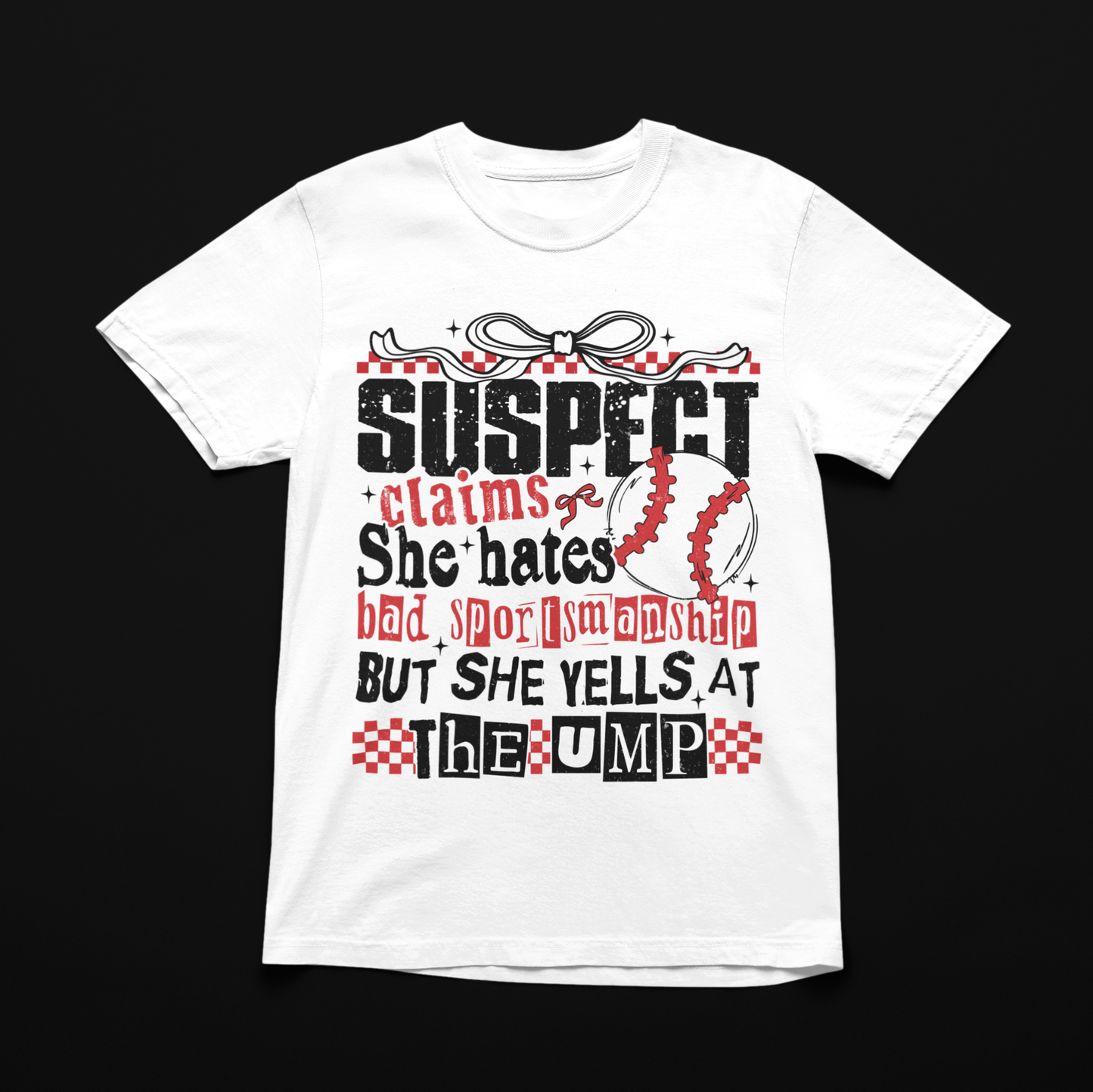 Suspect Claims Baseball Graphic Tee T-shirt Tea Shirt Shoppe
