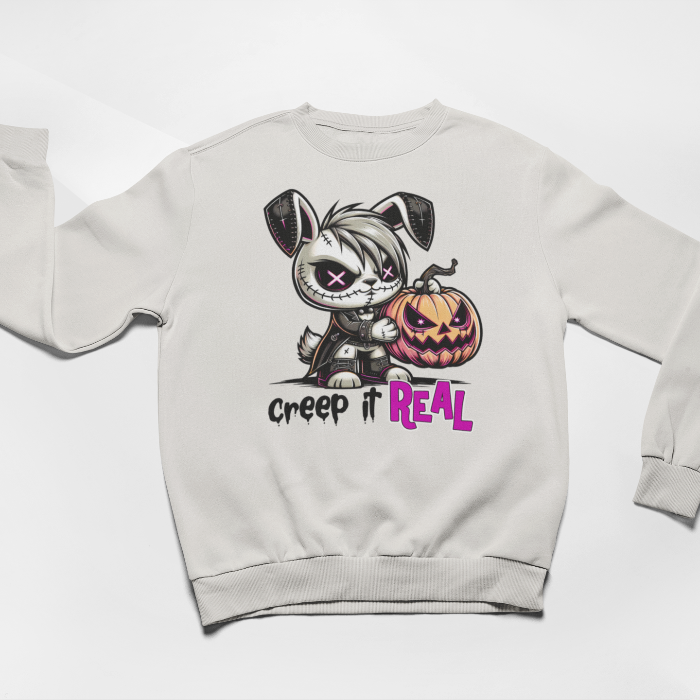 Creep It Real Graphic Sweatshirt Graphic Sweatshirt Tea Shirt Shoppe S White