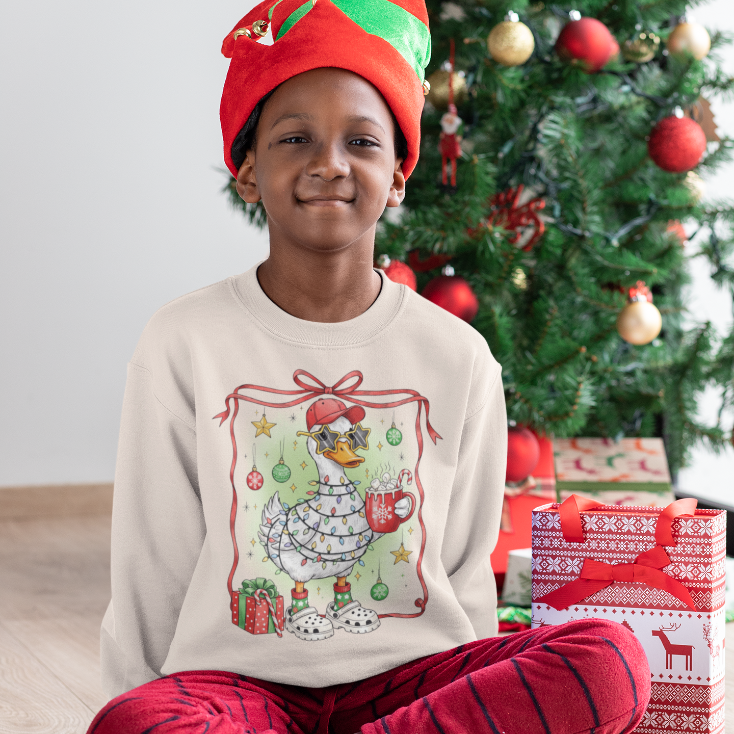 Merry Goose Crew Full Color Ready For Press DTF Print Transfer, Direct To Film