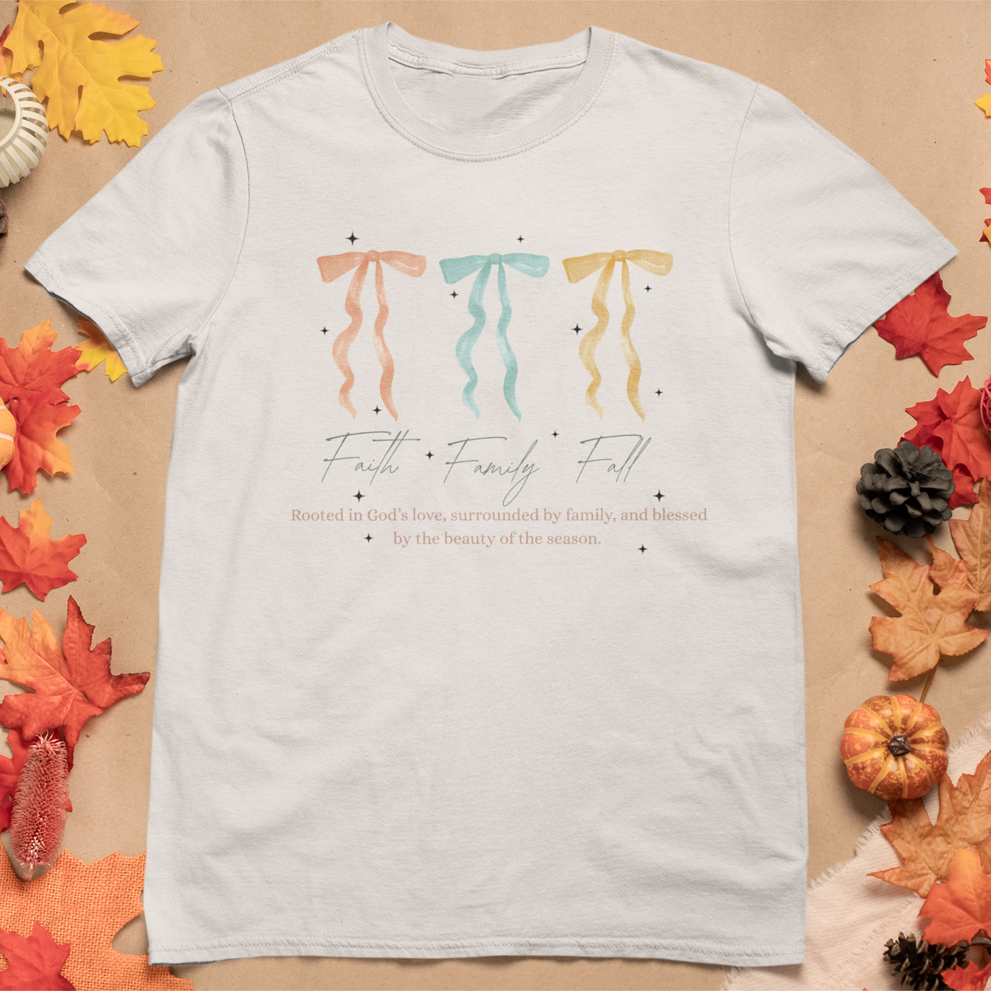 Ribboned Grace Graphic Tee T-shirt Tea Shirt Shoppe S Natural