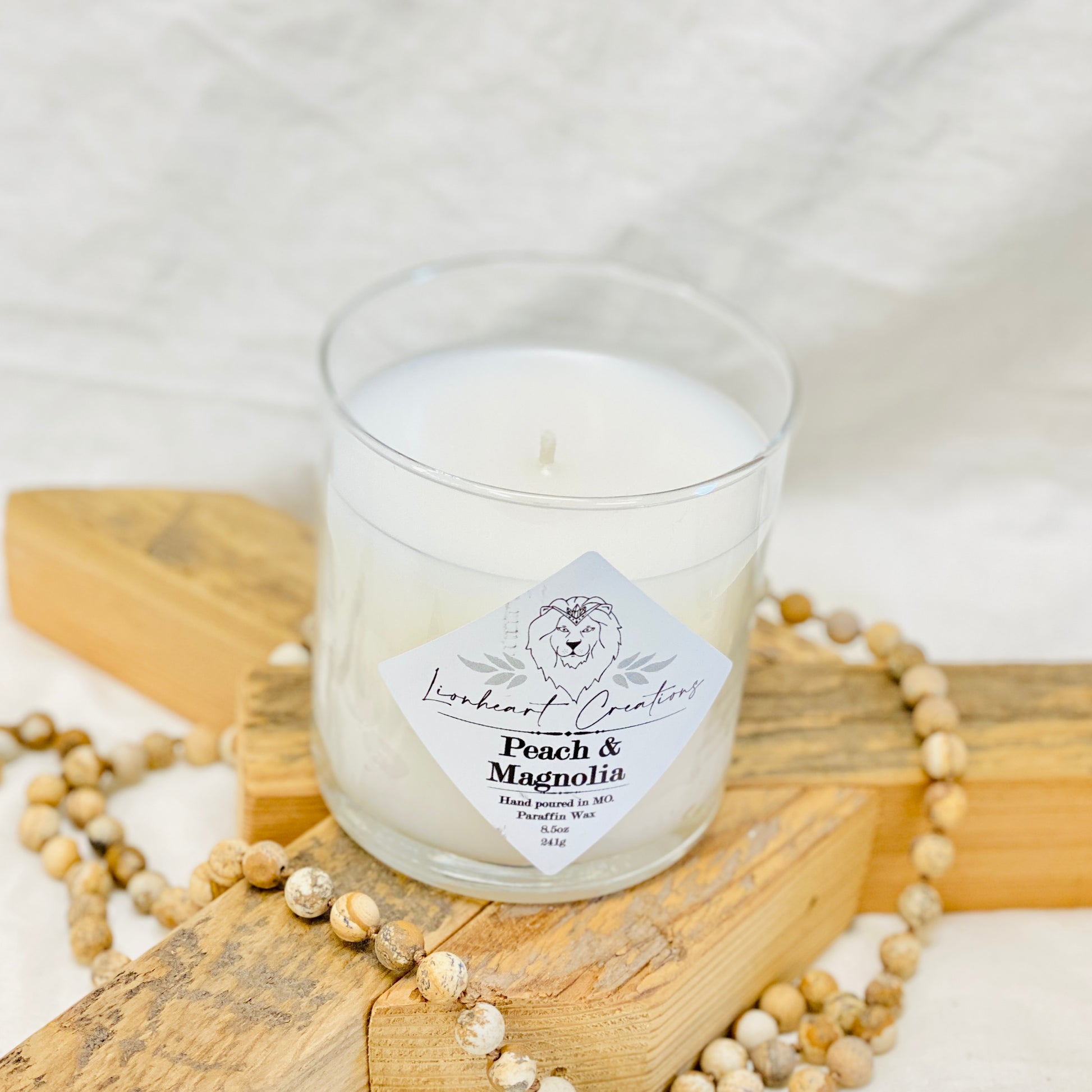 Peach & Magnolia Scented Candle Candles Lionheart Creations   