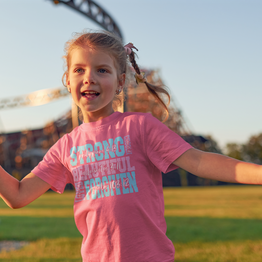 Scripture Stack Youth & Toddler Graphic Tee Youth Graphic Tee Tea Shirt Shoppe 2T Hot Pink