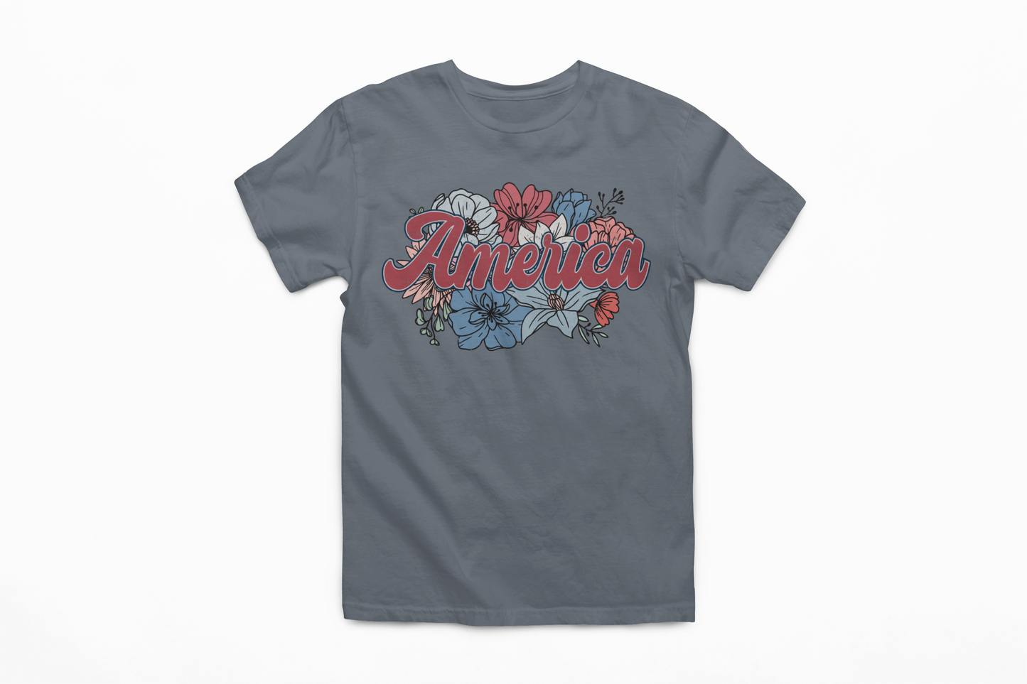 Floral American Graphic Tee Womans t-shirt Tea Shirt Shoppe