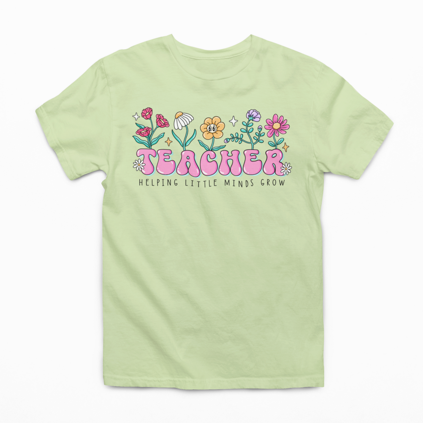 Helping Little Minds Grow Graphic Tee T-shirt Tea Shirt Shoppe S Spring Green