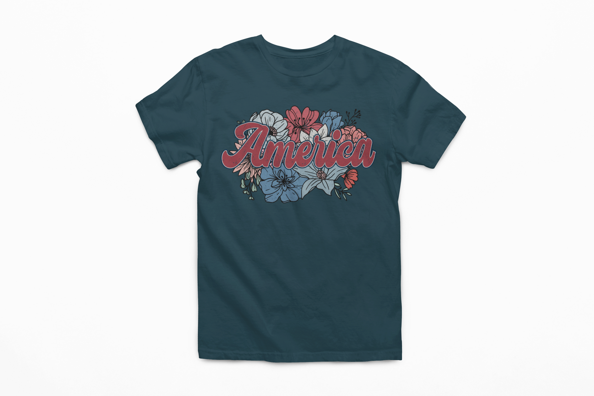 Floral American Graphic Tee Womans t-shirt Tea Shirt Shoppe