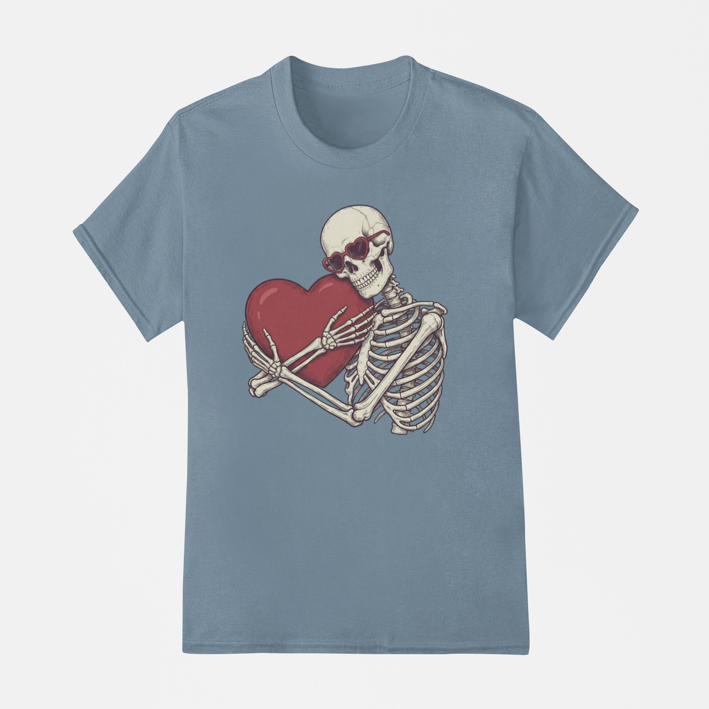 Heart Holder Skeleton Adult Graphic Tee
