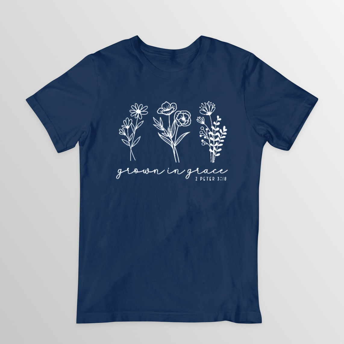 Grown In Grace Graphic Tee T-shirt Tea Shirt Shoppe S Navy