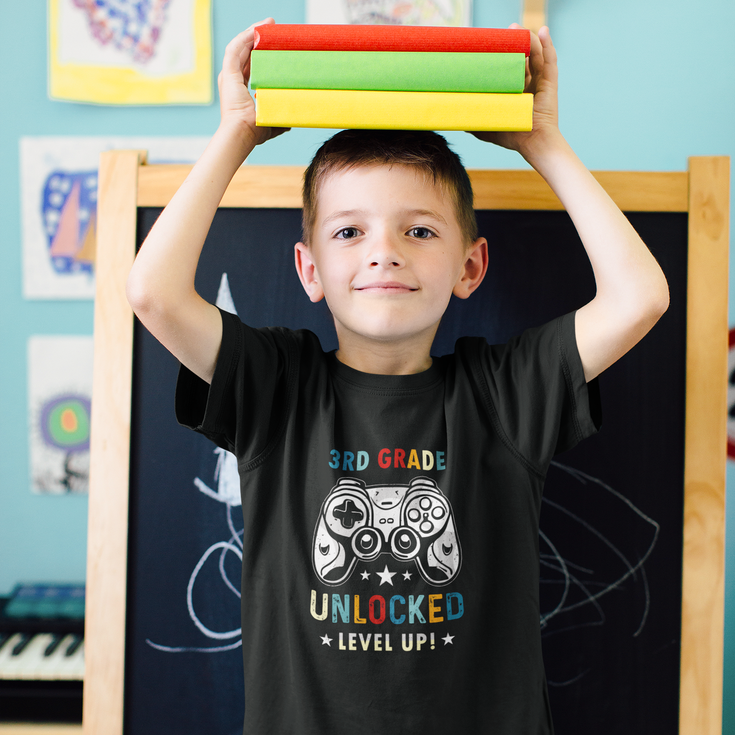 Level Up: Grade Unlocked Series Toddler Graphic Tee Youth Graphic Tee Tea Shirt Shoppe 3rd Grade Small