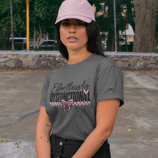 Effortlessly Dysfunctional Graphic Tee T-shirt Tea Shirt Shoppe S Charcoal